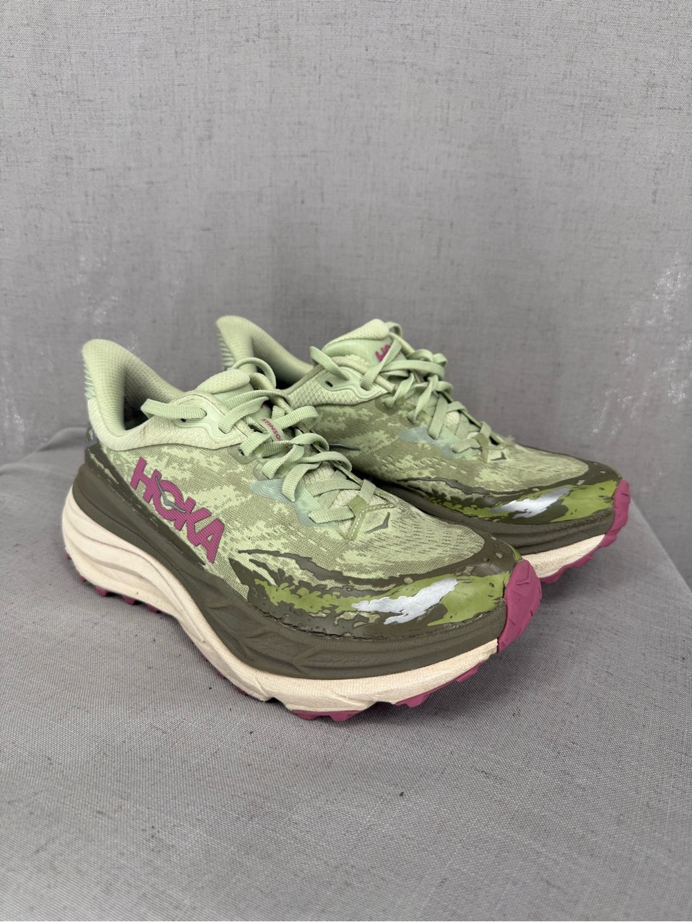 Hoka Stinson 7 Seed Green Beet Root Women's Trail Running Shoes 8.5B
